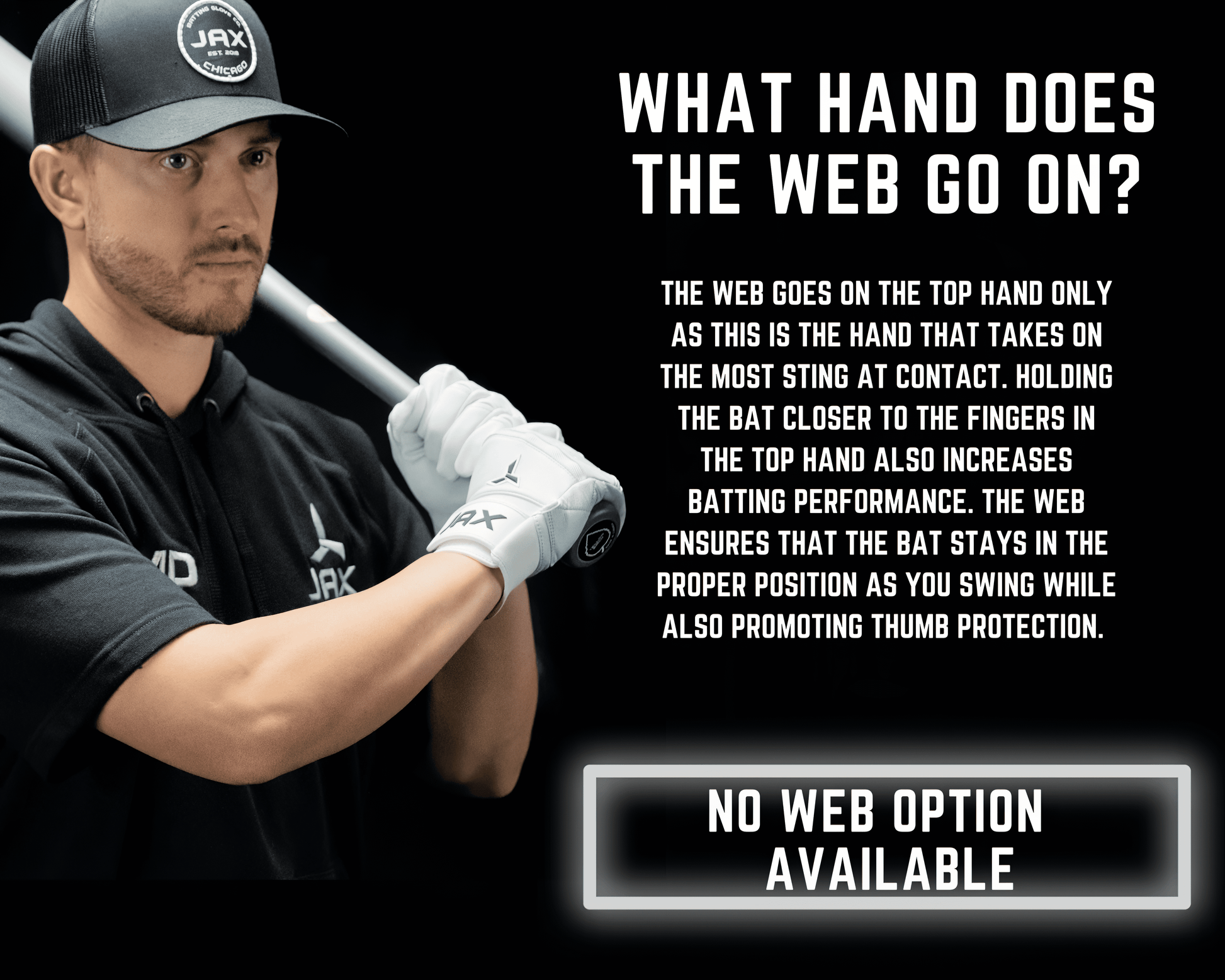JAX Batting Gloves Onyx Black Pro Cuff