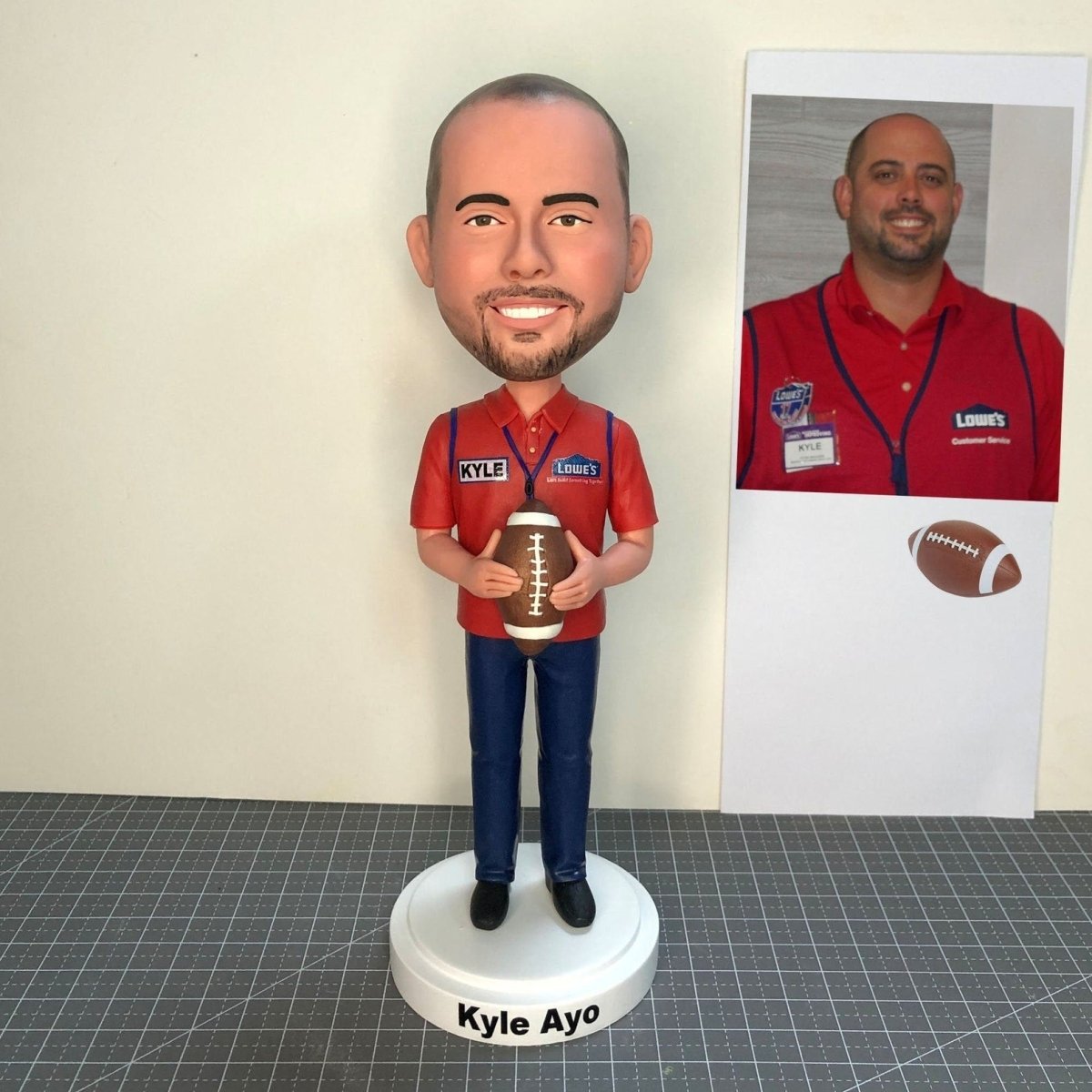 Custom Football Player and Coach Bobblehead