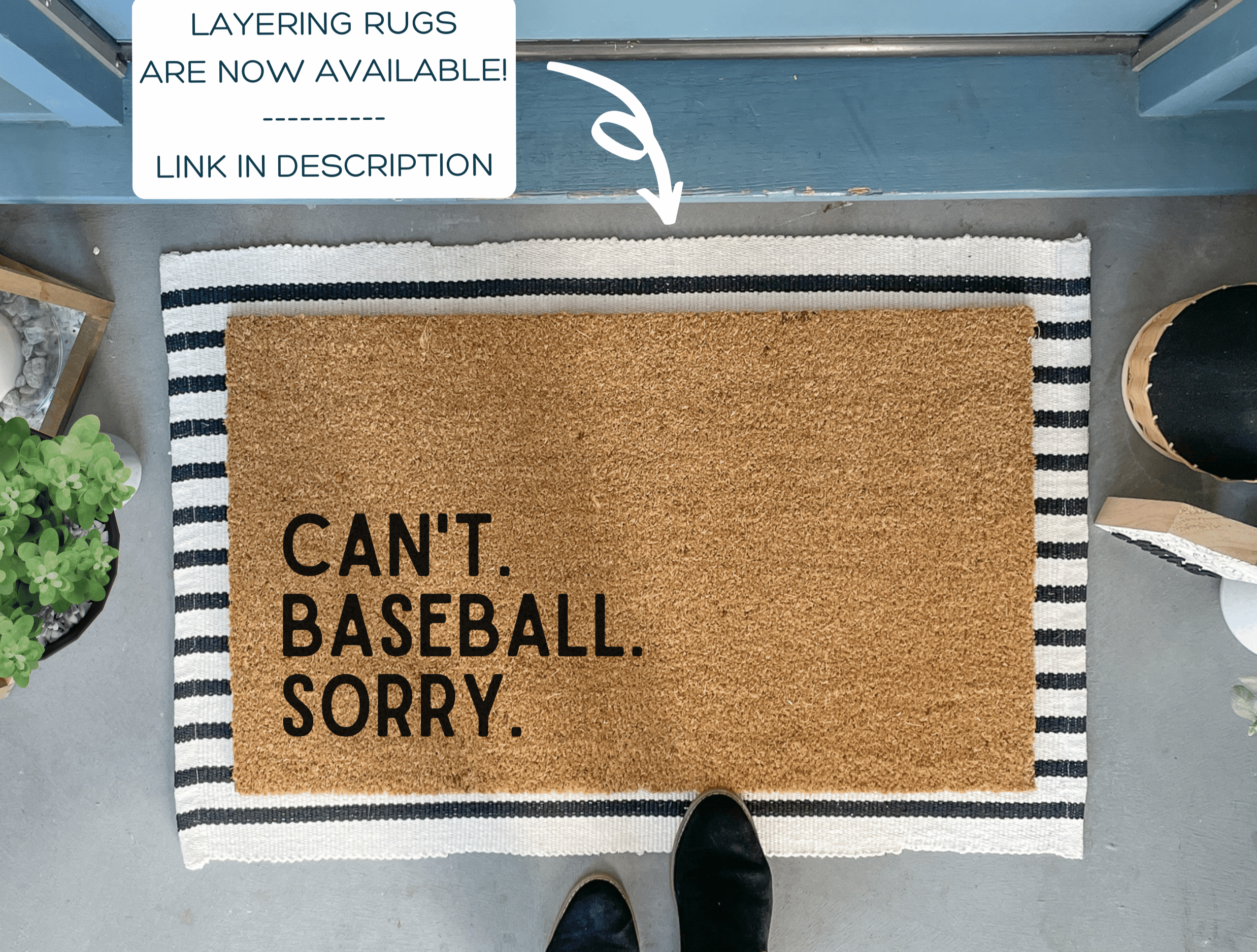 Collection of Funny Baseball Doormat in a gallery layout