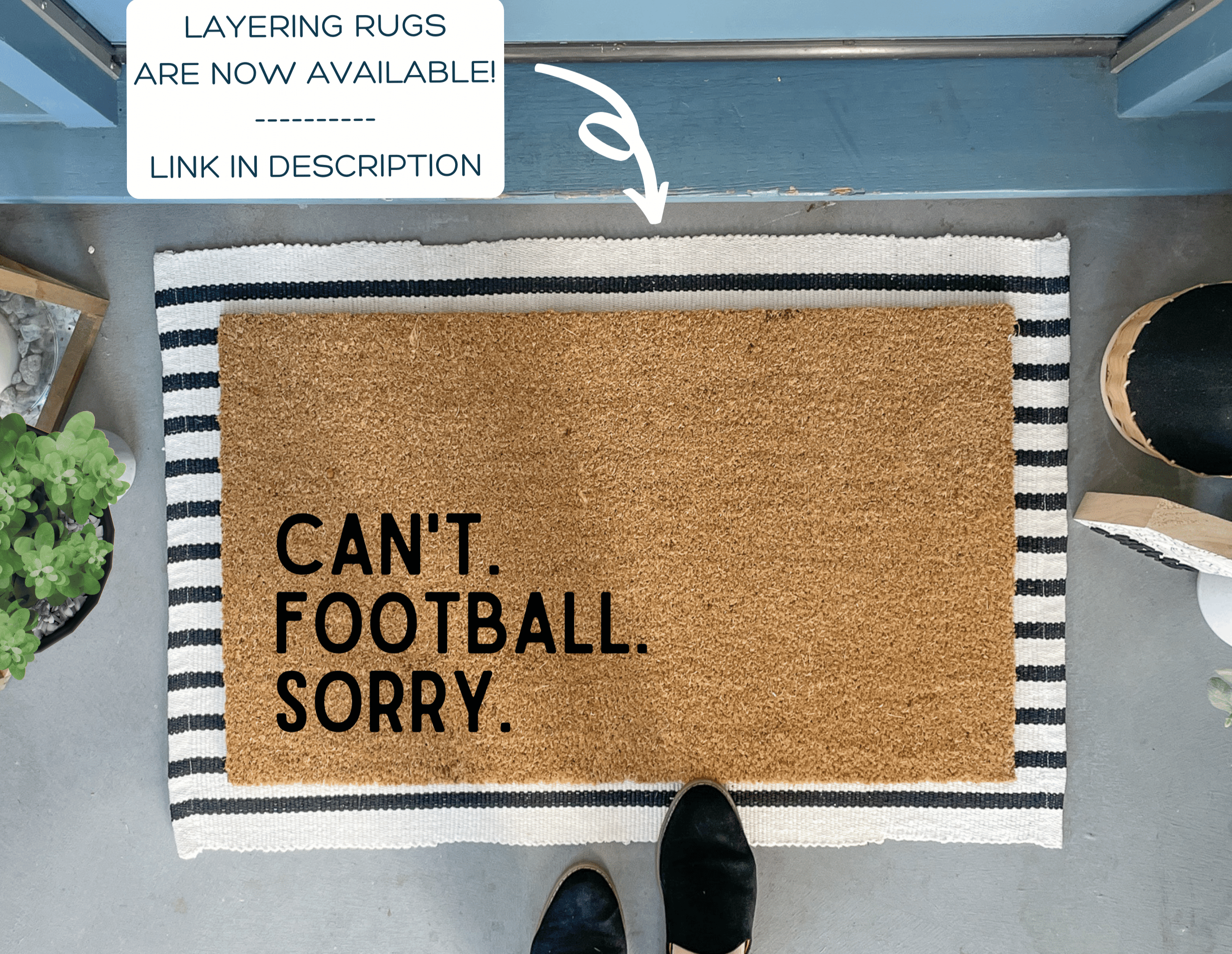 Collection of Sorry Can't Football Funny Doormat in a gallery layout