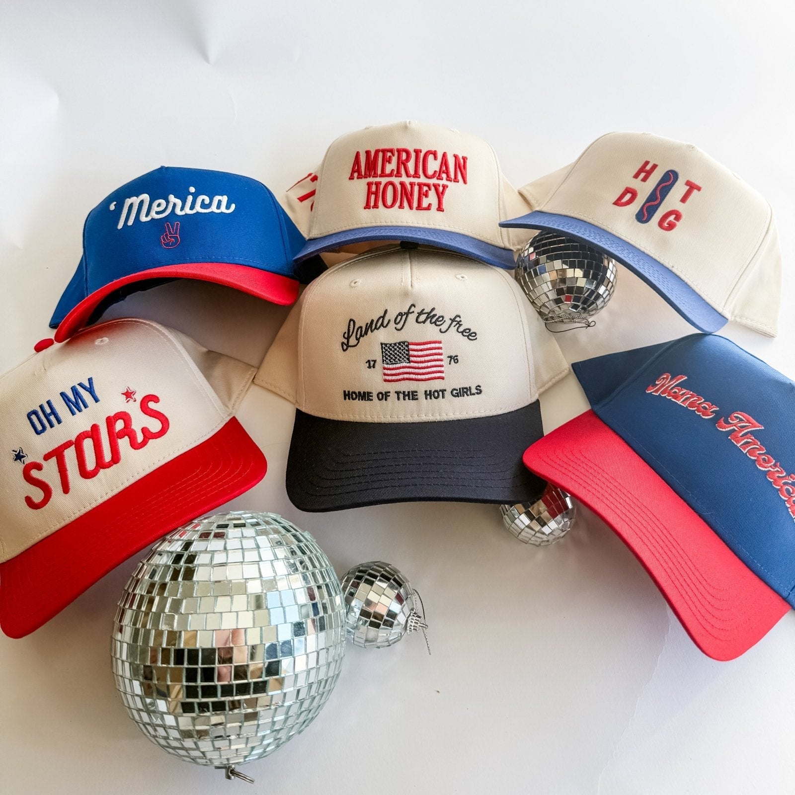 Collection of embroidered hats