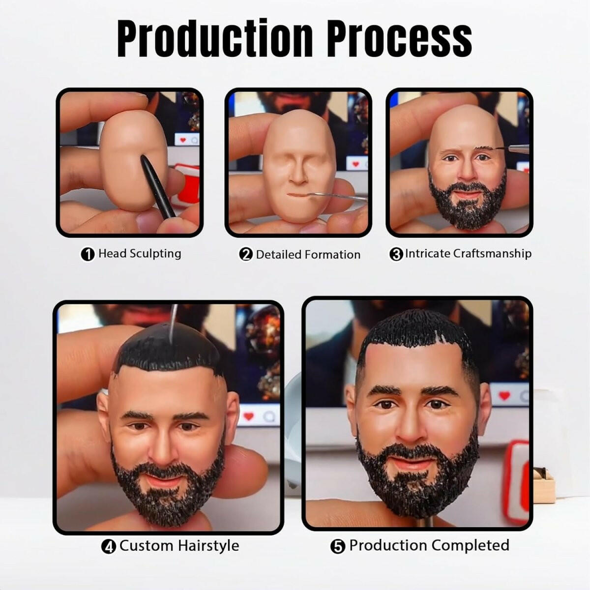 Collection of Custom Football Player and Coach Bobblehead in a gallery layout