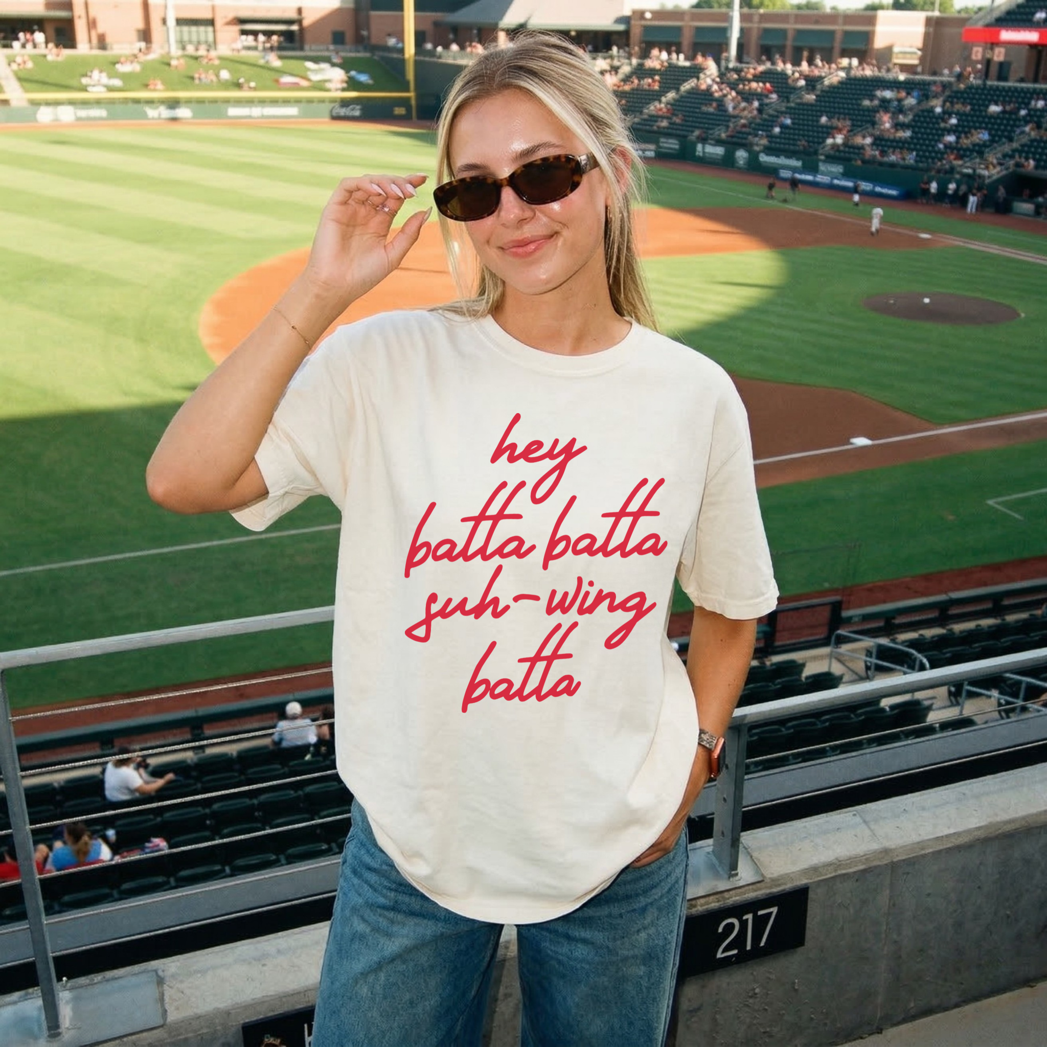 Collection of Hey Batta Batta Swing Batta Graphic Tee in a gallery layout