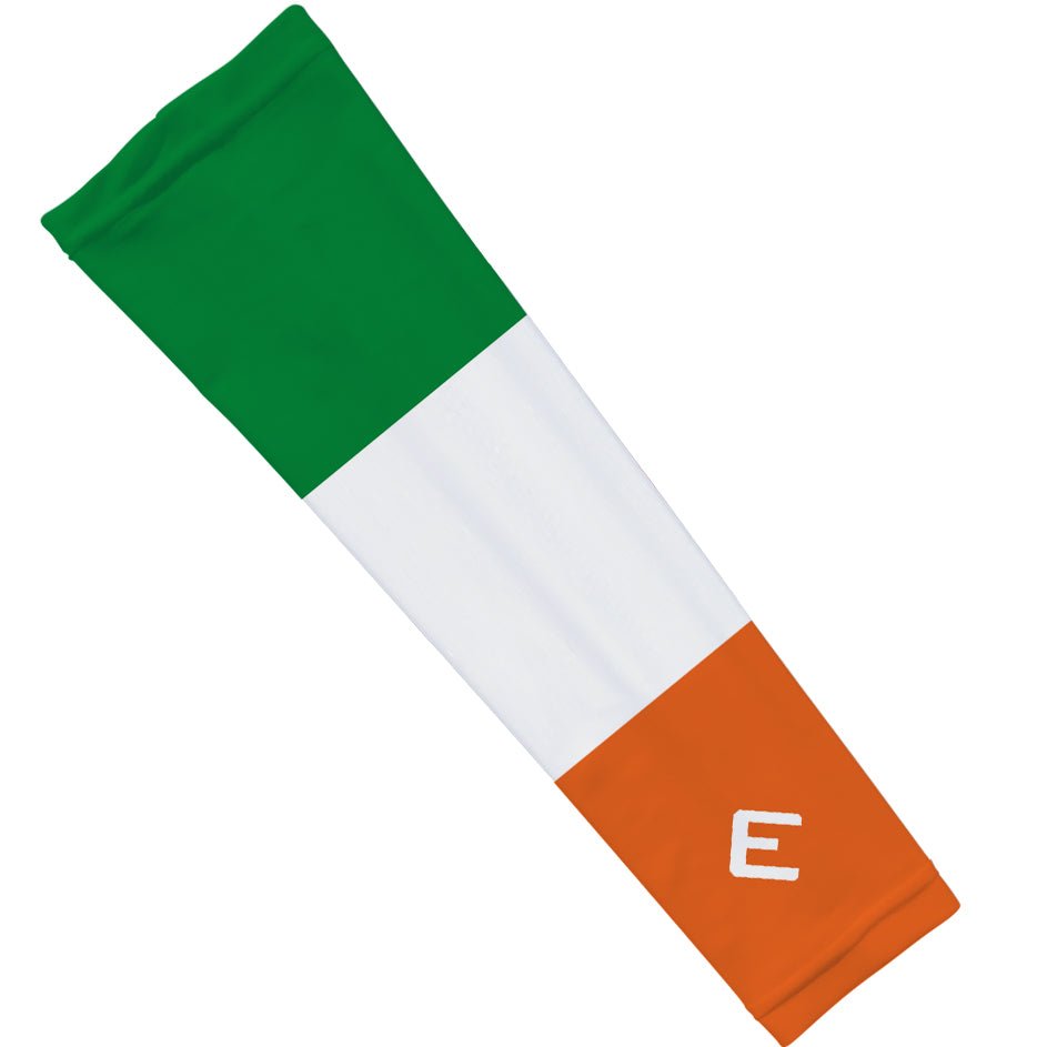 Collection of Sleeve with green, white, and orange colors and a letter 'E' on a white background in a gallery layout