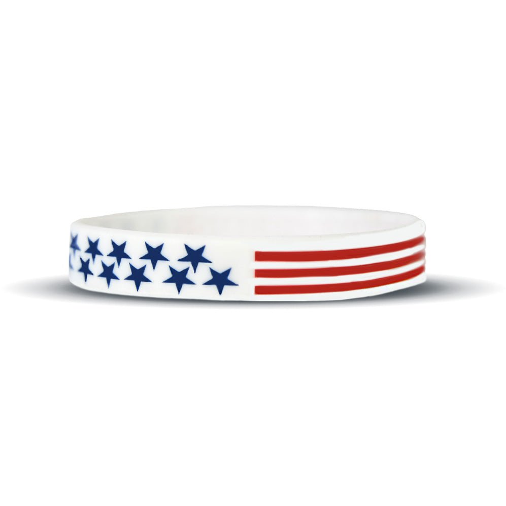 Collection of Wristband with American flag design on a white background in a gallery layout