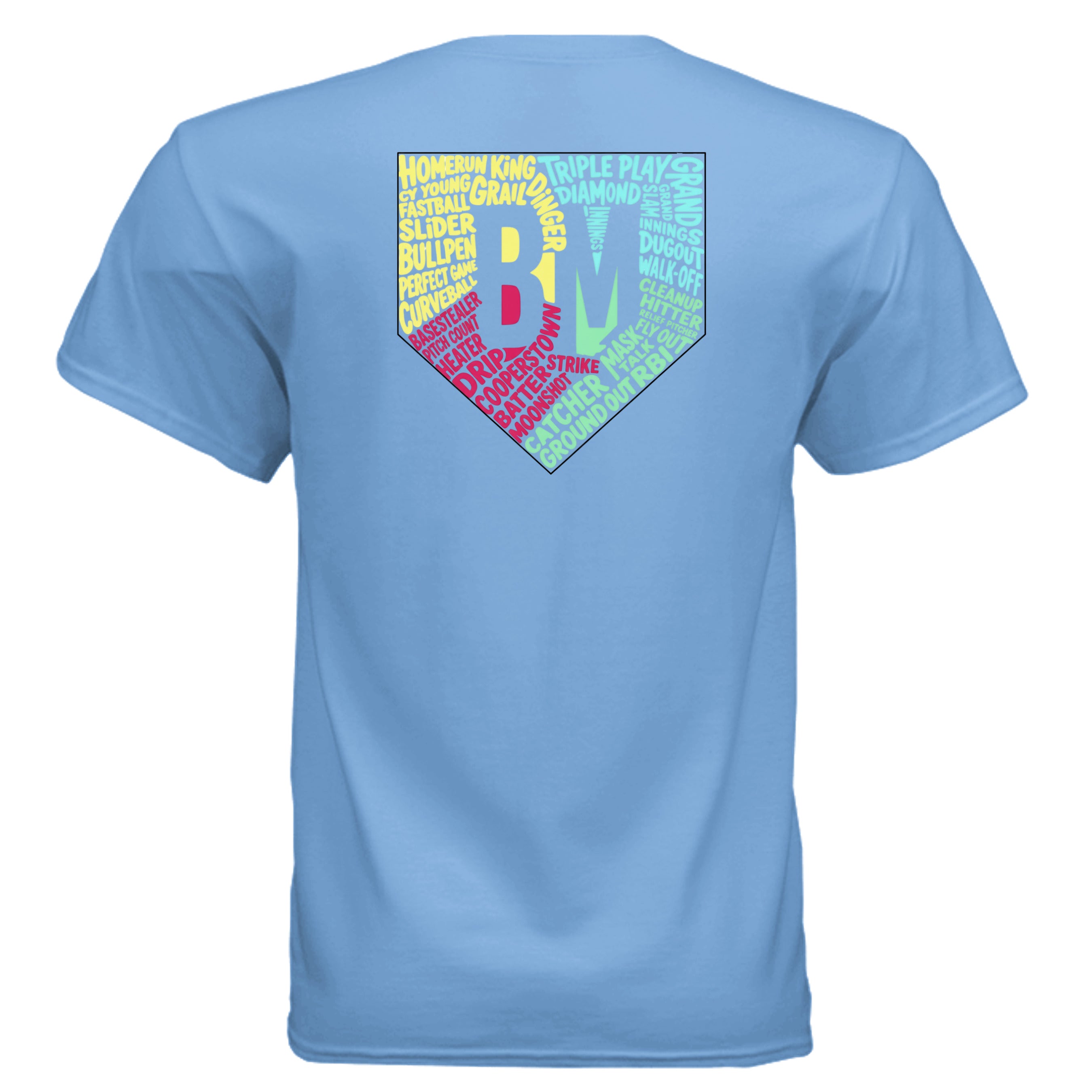 Collection of CAROLINA BLUE Baseball Mode Home Plate T Shirt in a gallery layout