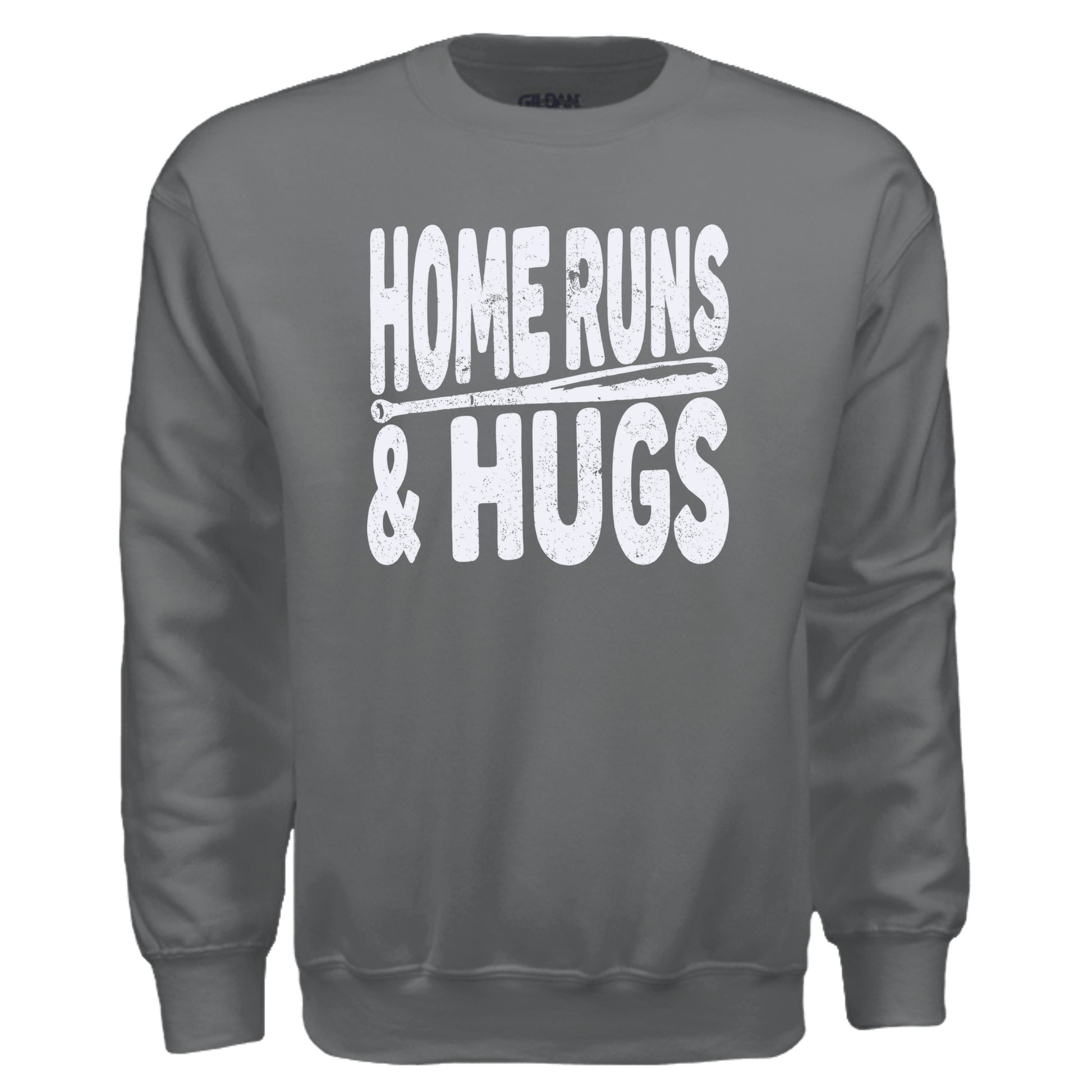 Fan Charcoal Heather home runs and hugs baseball mom sweatshirt 