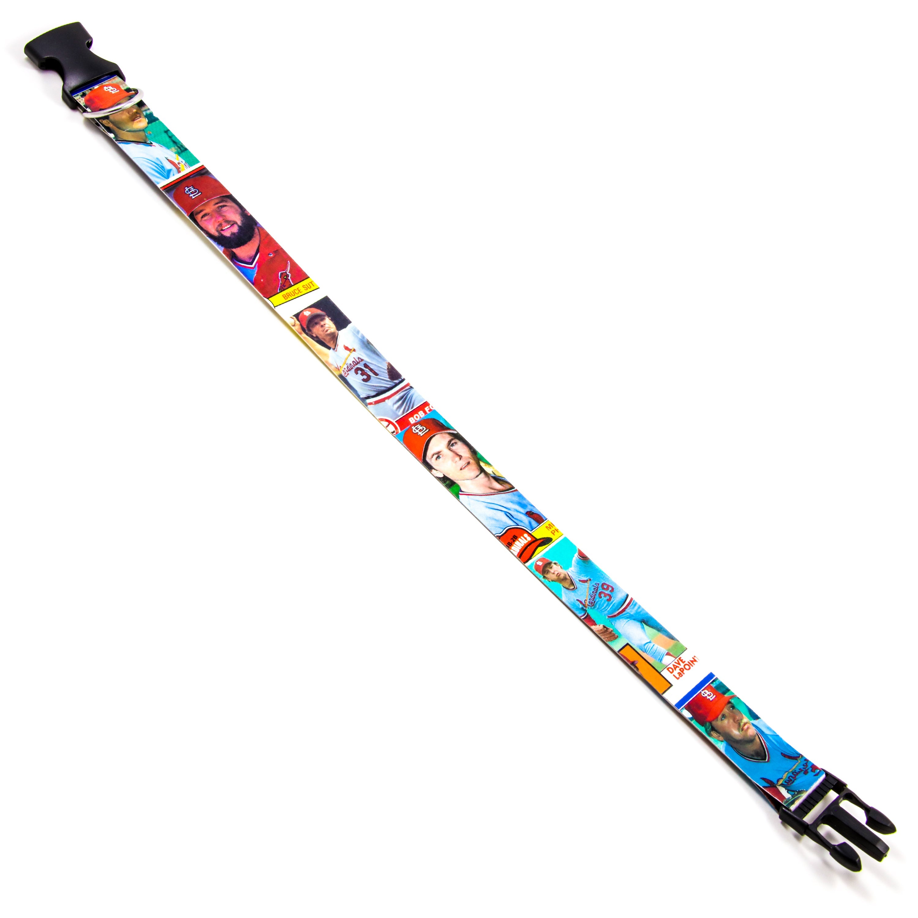 Collection of cardinals baseball cards dog collar in a gallery layout