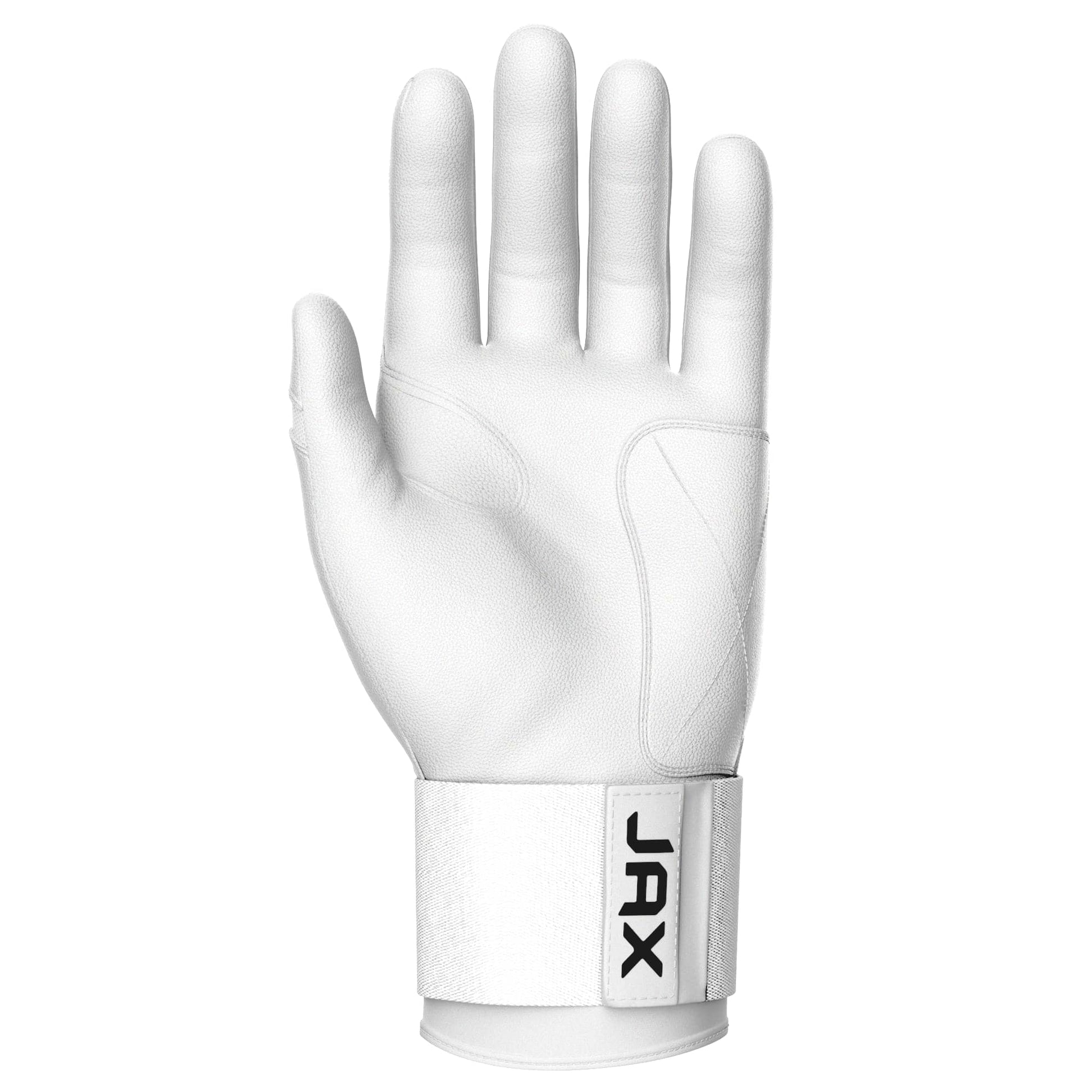 JAX Batting Gloves Platinum White Strap Cuff