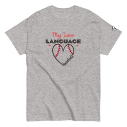 Collection of Baseball Heart Script T-Shirt in a gallery layout