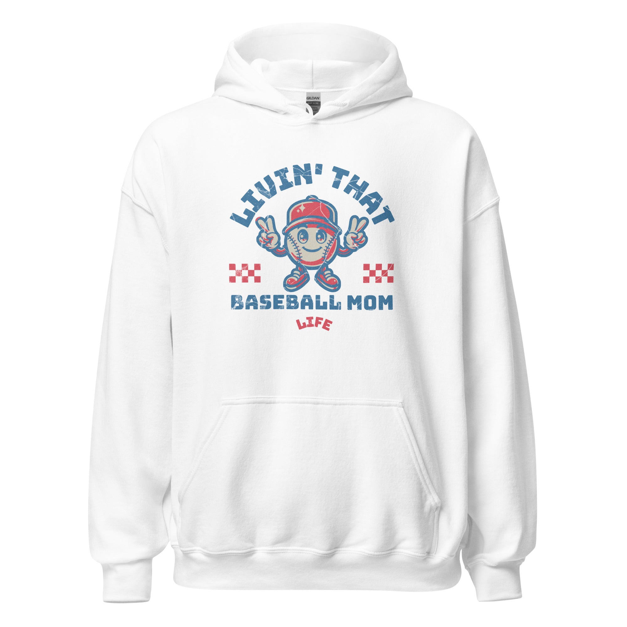 Collection of Living That Baseball Mom Life Hoodie in a gallery layout