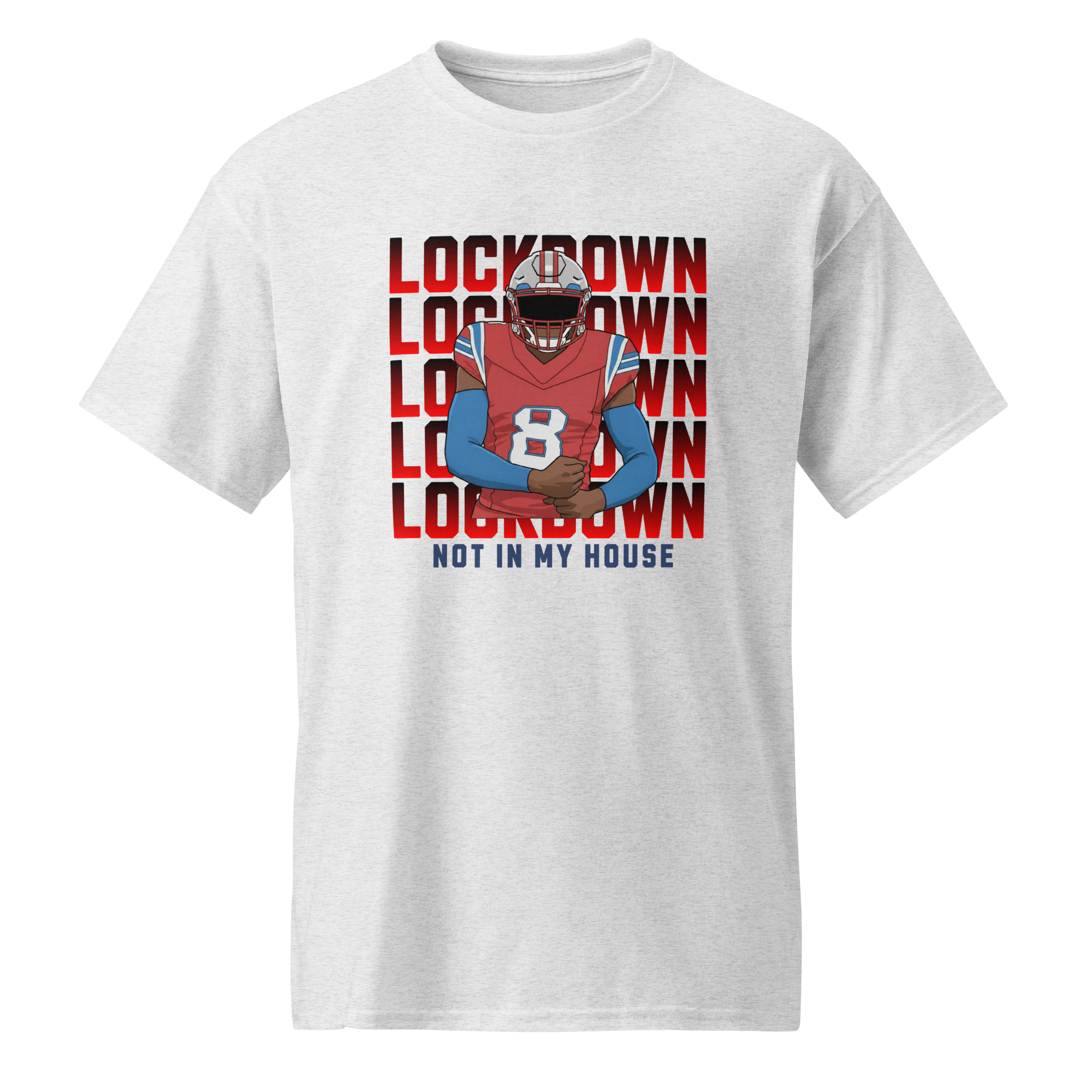 Collection of Lockdown Strapped Football T Shirt in a gallery layout