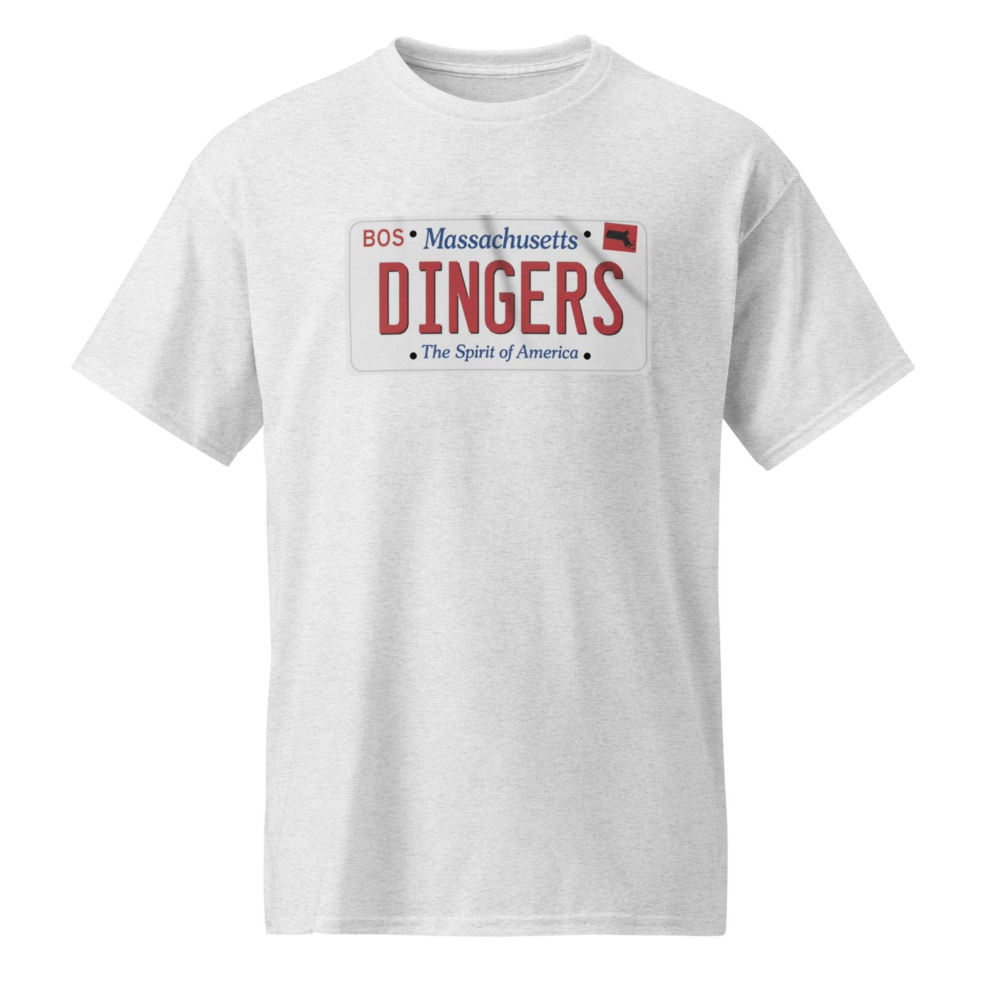 Collection of DINGERS Massachusetts License Plate T Shirt in a gallery layout