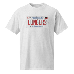 Collection of DINGERS Massachusetts License Plate T Shirt in a gallery layout