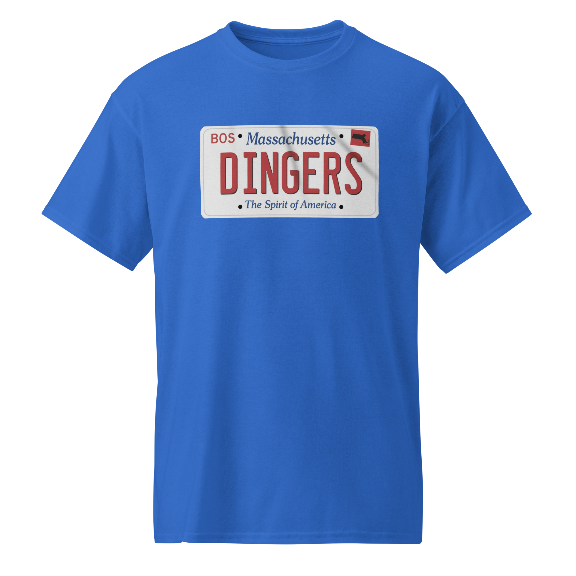 Collection of DINGERS Massachusetts License Plate T Shirt in a gallery layout