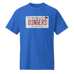 Collection of DINGERS Massachusetts License Plate T Shirt in a gallery layout